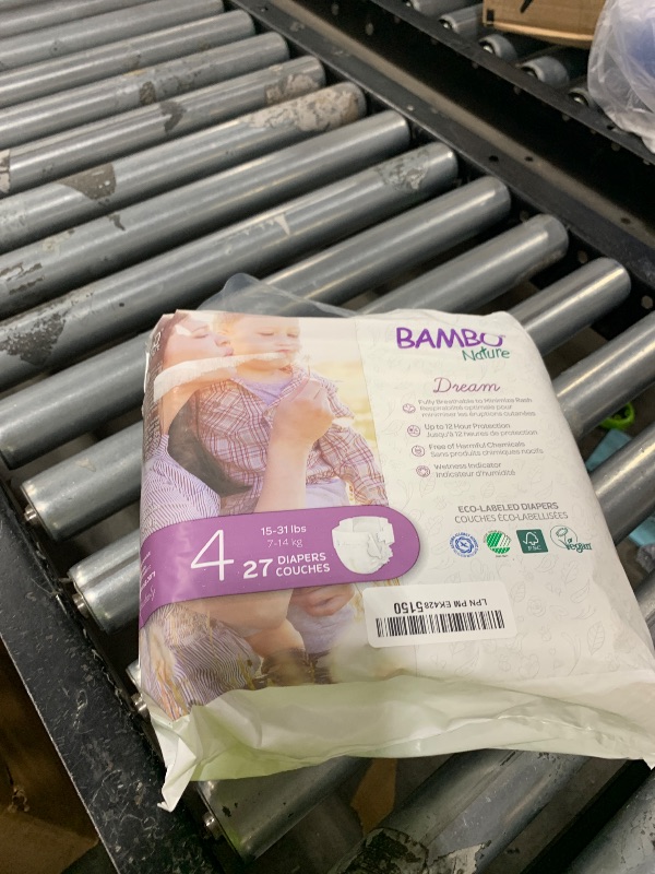 Photo 1 of Bambo Nature Hypoallergenic Baby Diapers, Eco-Labelled Sustainable Diapers, Enhanced Leakage Protection, Totally Chlorine-free, Skin Friendly, and Super Absorbent - Size 4 (27 Count)
