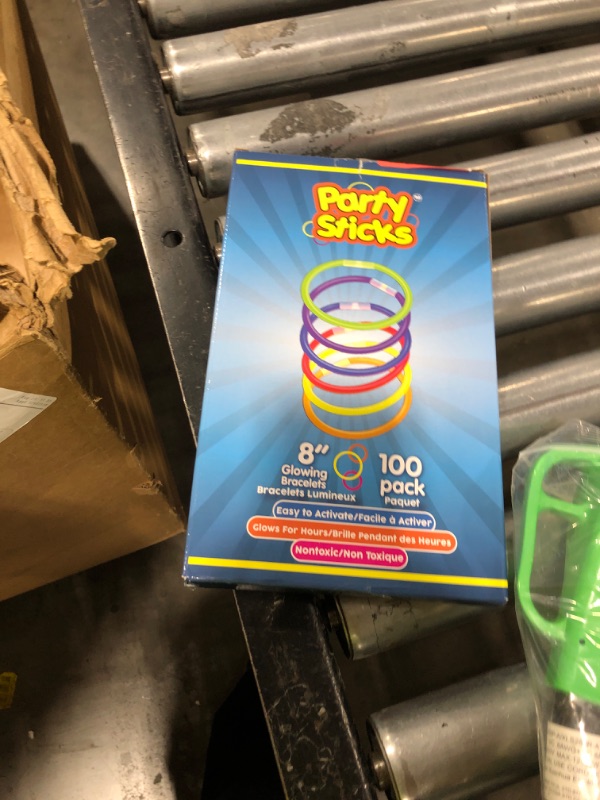 Photo 1 of PartySticks Glow Sticks Party Supplies 100pk - 8 Inch Glow in the Dark Light Up Sticks Party Favors, Glow Decorations, Neon Party Glow Necklaces and Glow Bracelets with Connectors