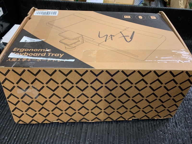 Photo 1 of Klearlook Upgraded Adjustable Keyboard Tray for Above Desk & Under Desk Use - Ergonomic Sit-Stand Keyboard Riser with 360° Rotation, 24.4"×10" Keyboard Stand with Wrist Rest & Storage Drawer - Black