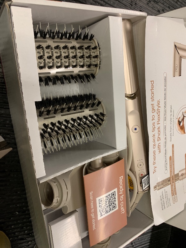 Photo 1 of Shark FlexStyle Air Styling & Drying System, Powerful Hair Dryer Brush & Multi-Styler with Auto-Wrap Curlers, Paddle Brush, Oval Brush, Concentrator Attachment, Stone, HD430