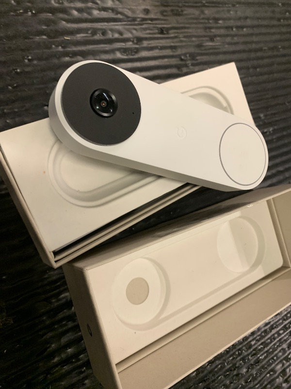 Photo 1 of Google Nest Doorbell (Wired, 3rd Gen) - 2K Video and Gemini, Live View, Night Vision, 2-Way Audio - Works with Google Home - 2025 Model - Snow