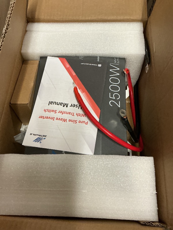 Photo 1 of 2500W Pure Sine Wave RV Inverter with Built-in ATS, 12V DC to 110V/120V AC Converter, 5000W Peak, Shore Power Automatic Bypass, 2 AC Outlets, USB & Type-C, LCD Remote Control