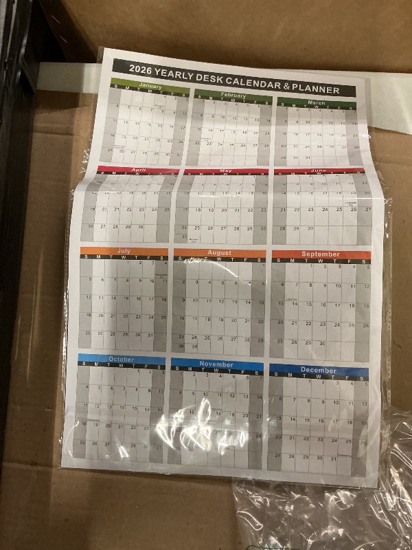 Photo 1 of 2026 Wall Desk Calendar 11x17 Inch, Reversible 2-Sided Horizontal or Vertical, 12 Month with Generous Block Space & Holidays Marked for Office, Home, School - 2 Pack (1 Laminated & 1 Cardstock)