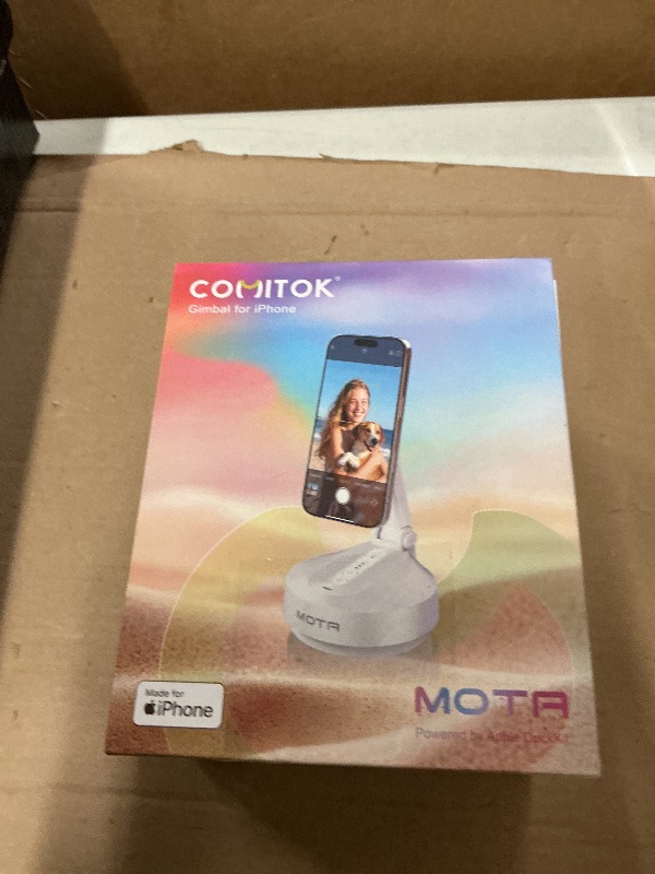 Photo 1 of COMITOK Magnetic Auto Face Tracking Stand MOTA Tripod with Remote Controller for iPhone Follows Your Movement Hands-Free Video Recording with 360 Degree Holder for Conference, FaceTime, Fittness-Black