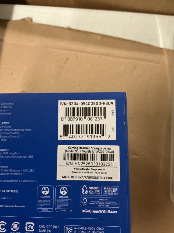 Photo 1 of Razer BlackShark V3 Pro Wireless ANC Gaming Headset for PS5: Full Band Mic - 50mm Drivers - 2.4 GHz, Bluetooth, 3.5mm - Works with PC, Mac, Nintendo Switch, Smartphone - Long Battery Life - Black