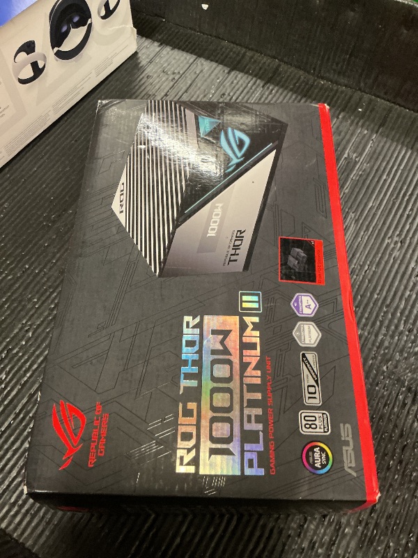 Photo 1 of ASUS ROG Thor 1000W Platinum II Fully Modular Power Supply with 1000W, 80+ Platinum, ROG Heatsinks, 135mm Fan, 0dB Mode, OLED Display, Aura Sync