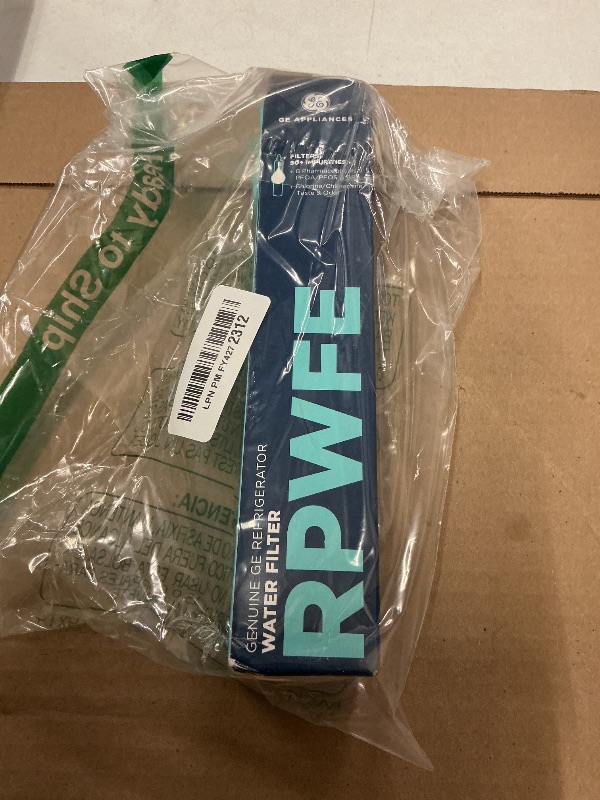 Photo 1 of GE RPWFE Refrigerator Water Filter, Genuine Replacement Filter, Certified to Reduce Lead, Sulfur, and 50+ Other Impurities, Replace Every 6 Months for Best Results, Pack of 1