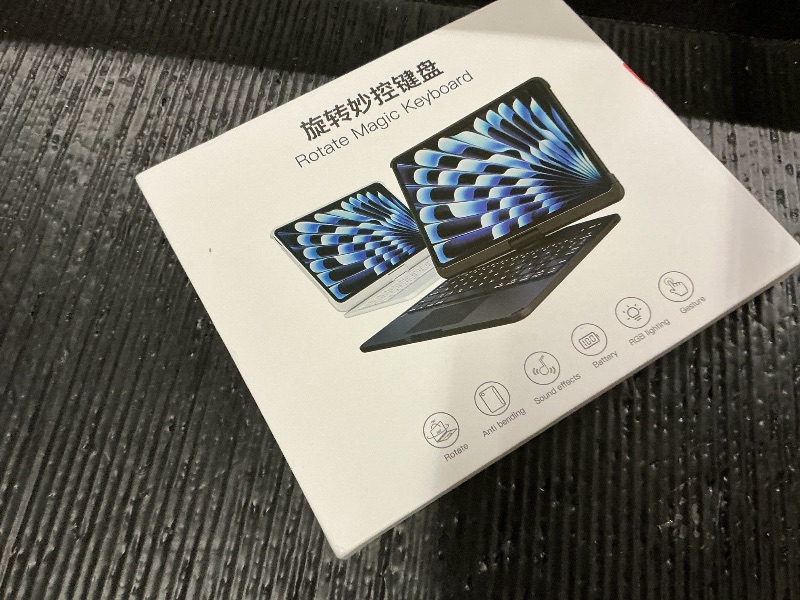 Photo 1 of Intermerge for iPad Pro 13(M4,2024) Case with Keyboard Clear,360° Rotatable Multi-Touch Trackpad,7-Color Backlit Magnetic Keyboard Case with Pencil Holder and Type-C Charging - White