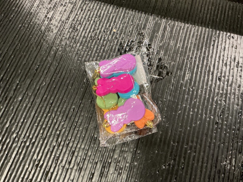 Photo 1 of 9Pcs Colorful Easter Bunny Hanging Ornaments - Peeps Style Plastic Rabbit Decor for Easter Tree, Home & Holiday Party Decor