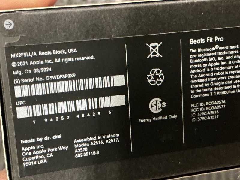 Photo 1 of Beats Fit Pro (1st Gen) - True Wireless Noise Cancelling Earbuds - Active Noise Cancelling - Sweat Resistant Earphones, Compatible with Apple & Android, Class 1 Bluetooth®- Beats Black