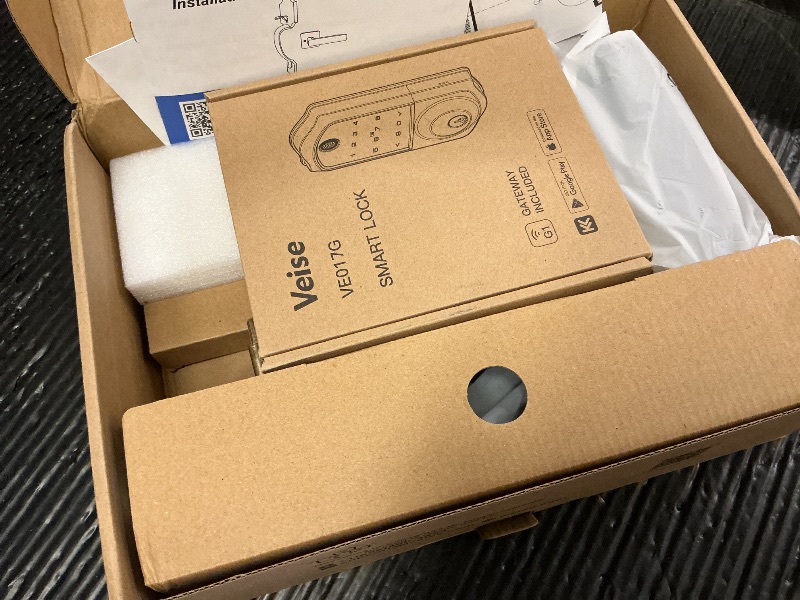 Photo 1 of Veise VE017G-H Wi-Fi Smart Fingerprint Front Door Lock Set, Remote App Control, Keyless Entry Deadbolt with Handle, Backlit Keypad, IP55 Weatherproof, Auto Lock, Easy to Install, Matte Black