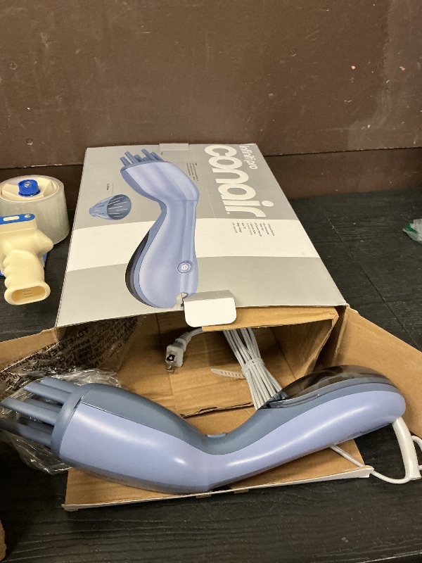 Photo 1 of Infiniti PRO by CONAIR Steam Therapy Hair Steamer, Portable Styling Tool with 7-Inch Diffuser Attachment, 30-Second Heat-Up, Penetrating Steam for Detangling, Reshaping, and Volumizing Curls, Blue