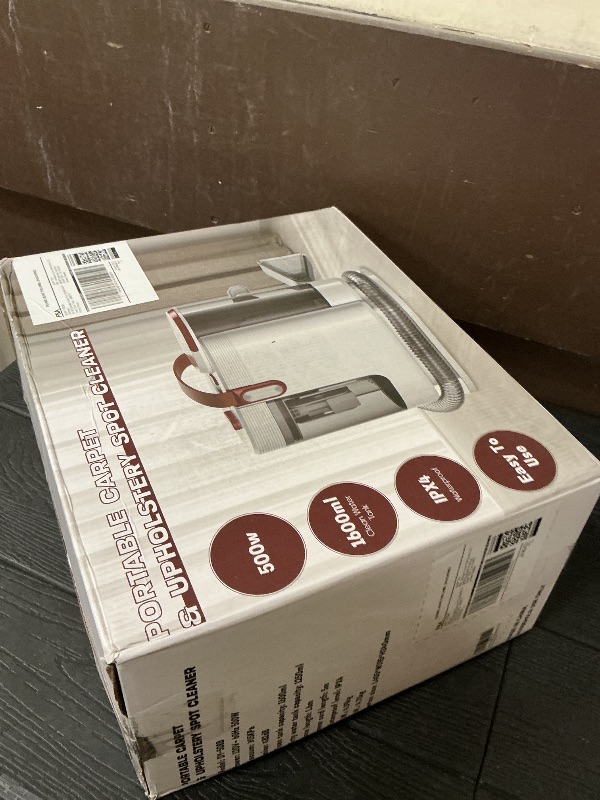 Photo 1 of WURESE Portable Upholstery and Carpet Cleaner Machine, 15Kpa Spot Cleaner Deep Cleans Pet Stains, Couch Cleaner with 3 Tools and Self-Cleaning System for Area Rugs, Furniture, Stair, Car, Red