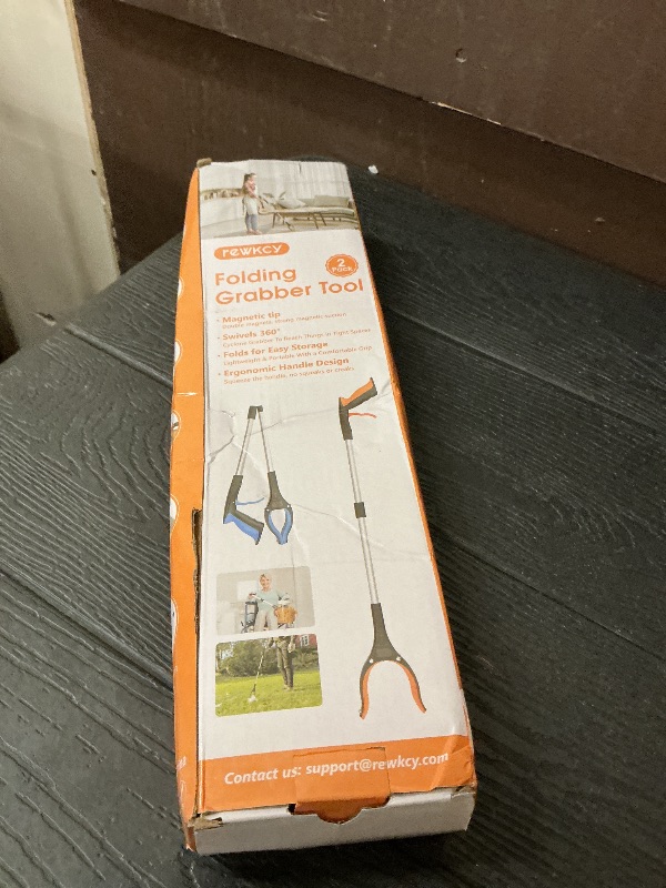 Photo 1 of REWKCY 32" Grabber Reacher Tool, 2-Pack Foldable Reacher Grabber Pickup Tool with 360° Rotating Jaw & Magnet, Trash Picker Upper Grabber, Lightweight Grabbers for Seniors Heavy Duty