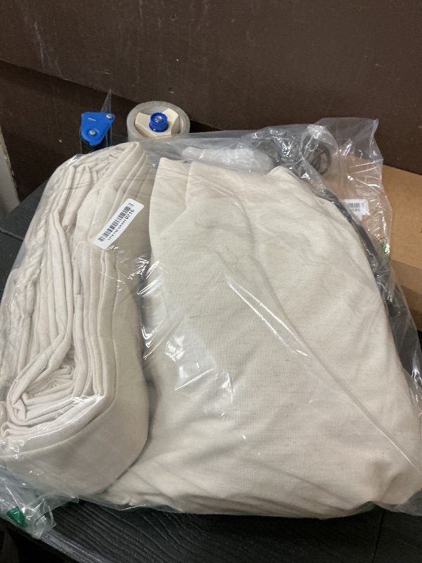 Photo 1 of Pinch Pleated 120 Inch Curtains High Ceiling Tall Linen Curtains for Living Room Bedroom Large Window Drapes 120 Inch Length Back Tab Heat Insulated Bohemian Blackout Drapes Cottage Cream Beige