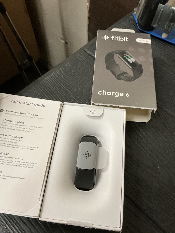 Photo 1 of Fitbit Charge 6 Fitness Tracker with Google apps, Heart Rate on Exercise Equipment, 6-Months Premium Membership Included, GPS, Health Tools and More, Obsidian/Black, One Size (S & L Bands Included)