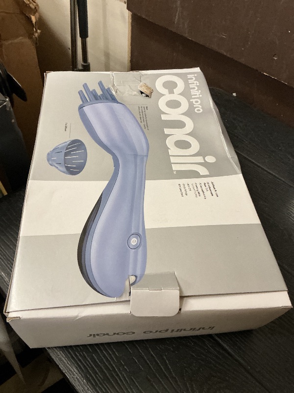 Photo 1 of Infiniti PRO by CONAIR Steam Therapy Hair Steamer, Portable Styling Tool with 7-Inch Diffuser Attachment, 30-Second Heat-Up, Penetrating Steam for Detangling, Reshaping, and Volumizing Curls, Blue