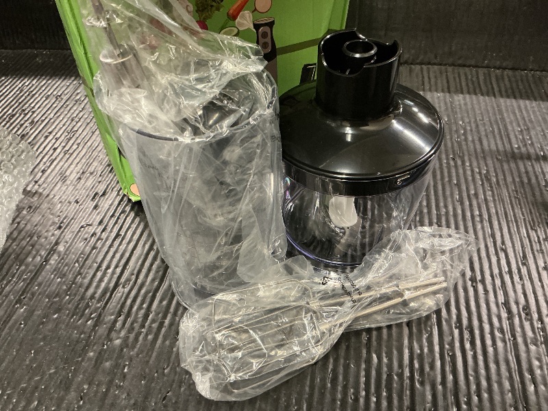 Photo 1 of 1000W 6-in-1 Immersion Blender Handheld, 12 Speed Hand Blender with 600ml Mixing Beaker, 500ml Chopper, 304 Stainless Steel Blades, Whisk, Milk Frother For Soup, Smoothie, Sauce, Pureel