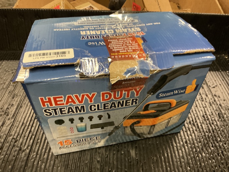 Photo 1 of 10S Fast Heating Heavy Duty Steam Cleaner 7 Adjustable Levels, 1.6 Quarts Tank, Continuous Spray, Natural Deep Cleaner, Portable Handheld Steamer with 15 Accessories for Home, Car, Tile (Yellow)