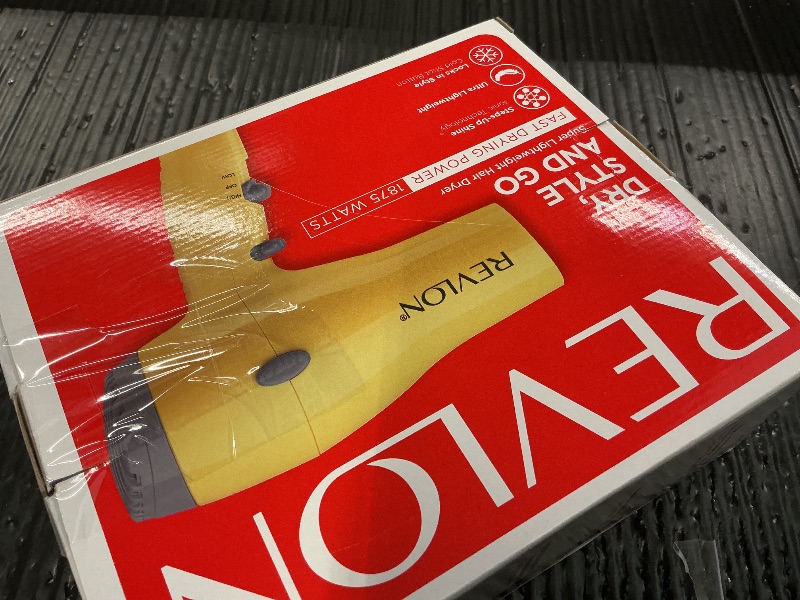 Photo 1 of 1pc only.  REVLON Compact Hair Dryer | 1875W Lightweight Design, Perfect for Travel, (Yellow), Plastic
