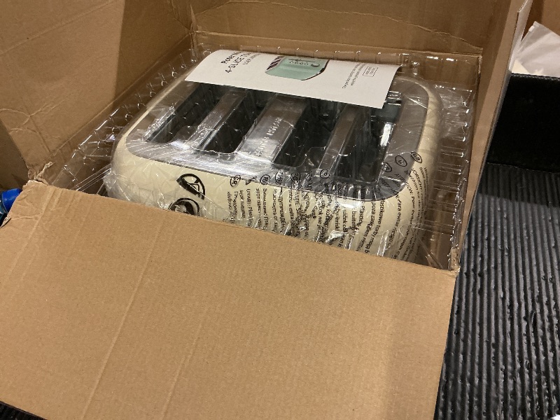 Photo 1 of Roter Mond Toaster 4 Slice Retro Stainless Steel with Extra Wide Slots Bagel, Defrost, Reheat Function, Dual Independent Control Panel, Removable Crumb Tray, 6 Browning Levels, Cream White