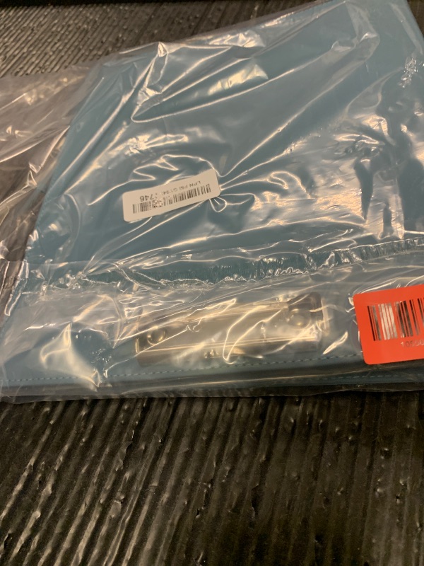 Photo 1 of 1 Inch 3 Ring Leather Binder Organizer, BVSSX Three Ring Binders with Clipboard, Plastic Folder, 5-Tabs Pocket Dividers with Sticker Labels, Pen Loop, Elastic Strap (Blue, Letter Size)