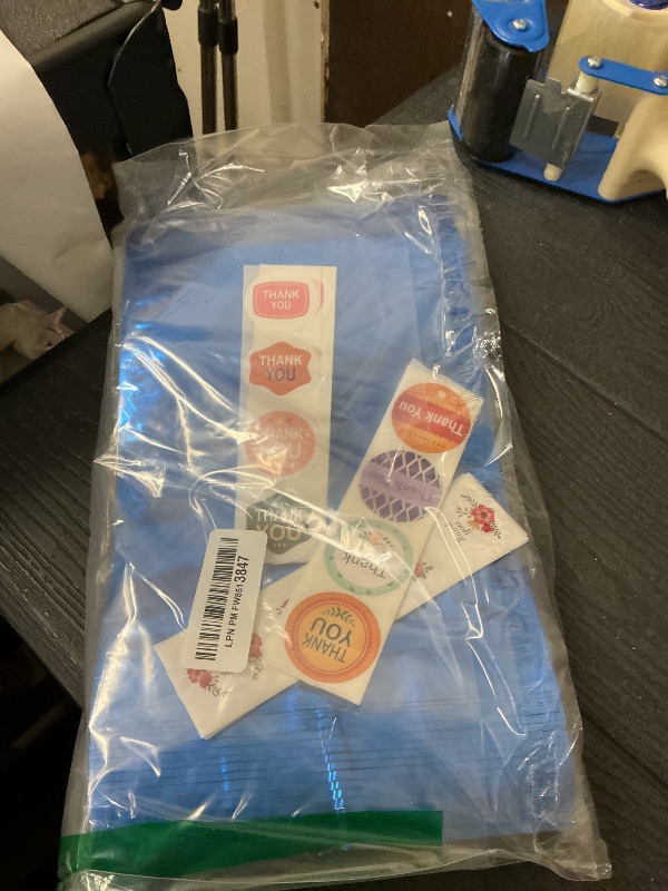 Photo 1 of 100 PCS Smell Proof Mylar Bags, Resealable Packaging Sealable Bags Stand Up Aluminum Foil Pouch Bags with Clear Window for Food Storage, Jewelry,Cookie,Small Business Packaging (Blue, 7 x 10 Inch)