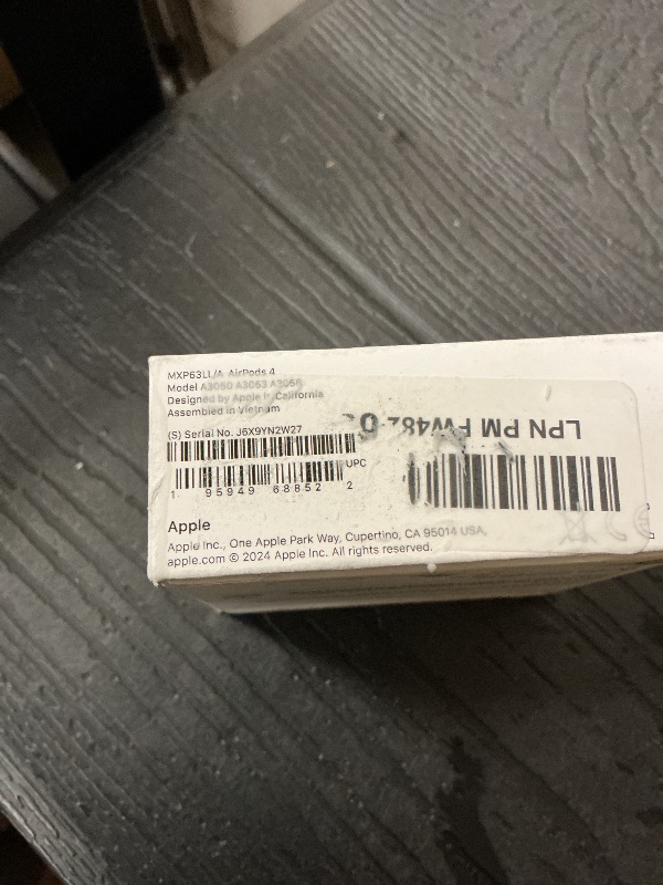 Photo 1 of Apple AirPods 4 Wireless Earbuds, Bluetooth Headphones, Personalized Spatial Audio, Sweat and Water Resistant, USB-C Charging Case, H2 Chip, Up to 30 Hours of Battery Life, Effortless Setup for iPhone