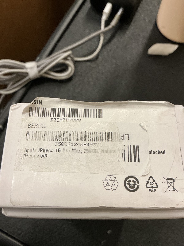 Photo 1 of Apple iPhone 15 Pro Max, 256GB, Natural Titanium - (Renewed)