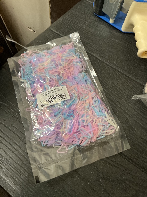 Photo 1 of 2000 PCS Hair Bands, Color Elastic Rubbers, Mini Ties for Girls' Ponytails, Soft Non-Slip Small Bands with 2 PCS Topsy Tail Tools
