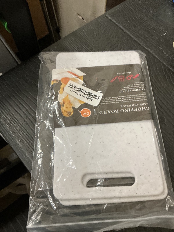 Photo 1 of 2Pcs Small Cutting Board for Kitchen Plastic Cutting Board Set Dishwasher Safe Sturdy Cuttings boards with Handles Easy to Clean Chopping Boards for Camping Food Fruits Prep Vegetable (6" x 10" White)