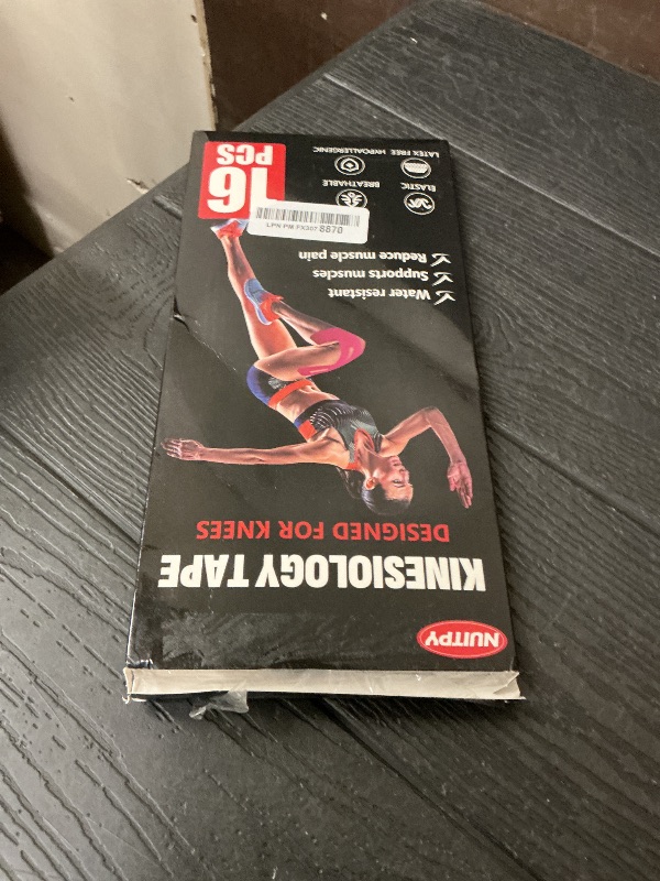 Photo 1 of 16 Pcs Kinesiology Tape for Knees, Pre Cut Knee Support & Stability, Elastic, Breathable, Latex-Free Pain Relief Athletic Tape for Knee - Black