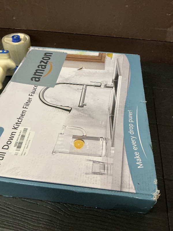 Photo 1 of FEELSO Kitchen Faucets, Upgraded Filter Water Kitchen Faucet with Pull Down Sprayer, Brushed Nickel Stainless Steel High Arc 1 Or 3 Hole Kitchen Sink Faucet for Remove Lead, Chlorine, Bad Taste & Odor