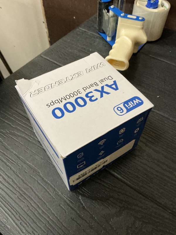Photo 1 of 3000Mbps WiFi Extender-AX3000 WiFi 6 Extender Dual Band (2.4G/5.8G), Signal Booster with Gigabit Ethernet Port, Access Point, No Required App, Covers Up to 12,000sq.ft and 99 Devices WiFi Booster
