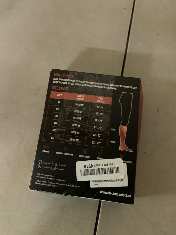 Photo 1 of Doctor's Select Copper Plus Size Compression Socks Wide Calf - 2 Pairs | 20-30mmHg Extra Wide Calf Compression Sock Women | Copper Compression Socks Men & Women | Extra Wide Calf Compression Sock for Swelling & Circulation Support | Black & Gray