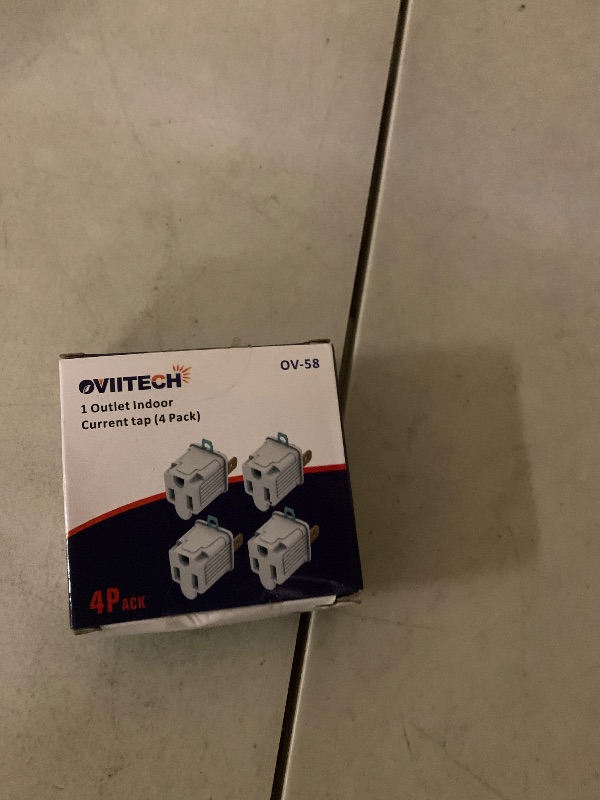 Photo 1 of 3 Prong to 2 Prong Outlet Plug Adapter Grounding Converter Socket 4 Pack, Wall Outlet Plug for Travel and Business, 15A/125V, White