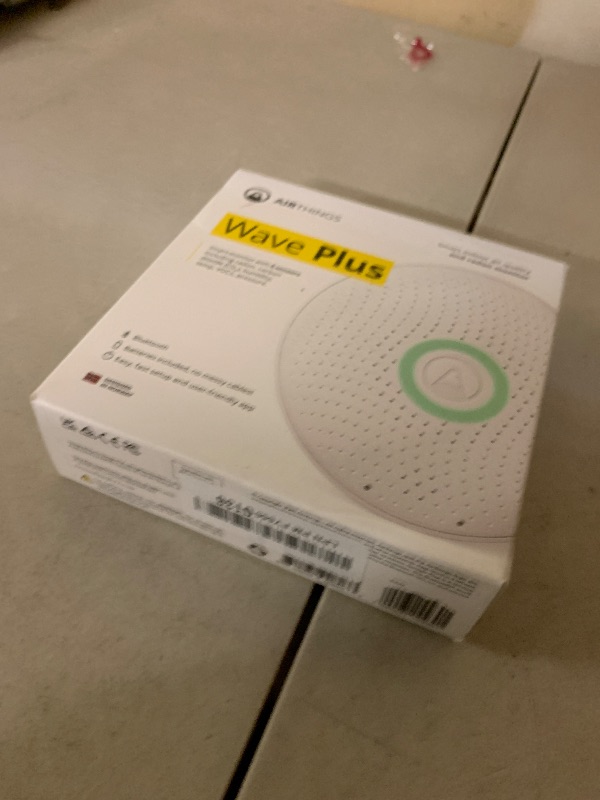 Photo 1 of Airthings 2930 Wave Plus - Radon & Air Quality Monitor, Battery Powered (CO2, VOC, Humidity, Temp, Pressure)