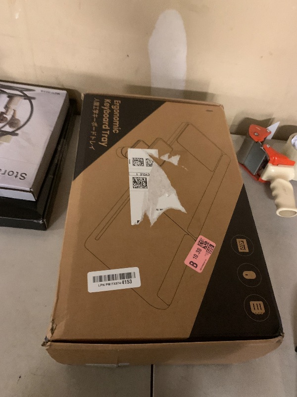 Photo 1 of Klearlook Upgraded Adjustable Keyboard Tray for Above Desk & Under Desk Use - Ergonomic Sit-Stand Keyboard Riser with 360° Rotation, 24.4"×10" Keyboard Stand with Wrist Rest & Storage Drawer - Black