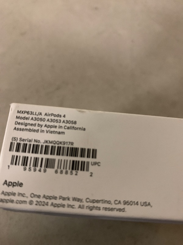 Photo 1 of Apple AirPods 4 Wireless Earbuds, Bluetooth Headphones, Personalized Spatial Audio, Sweat and Water Resistant, USB-C Charging Case, H2 Chip, Up to 30 Hours of Battery Life, Effortless Setup for iPhone