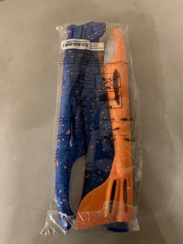 Photo 1 of 2 Pack LED Light Airplane,17.5" Large Throwing 2 Flight Mode Glider Plane,Flying Toy for Kids,Gifts for 3 4 5 6 7 8 9 Years Old Boy,Outdoor Sport Toys Birthday Party Favors Foam Airplane