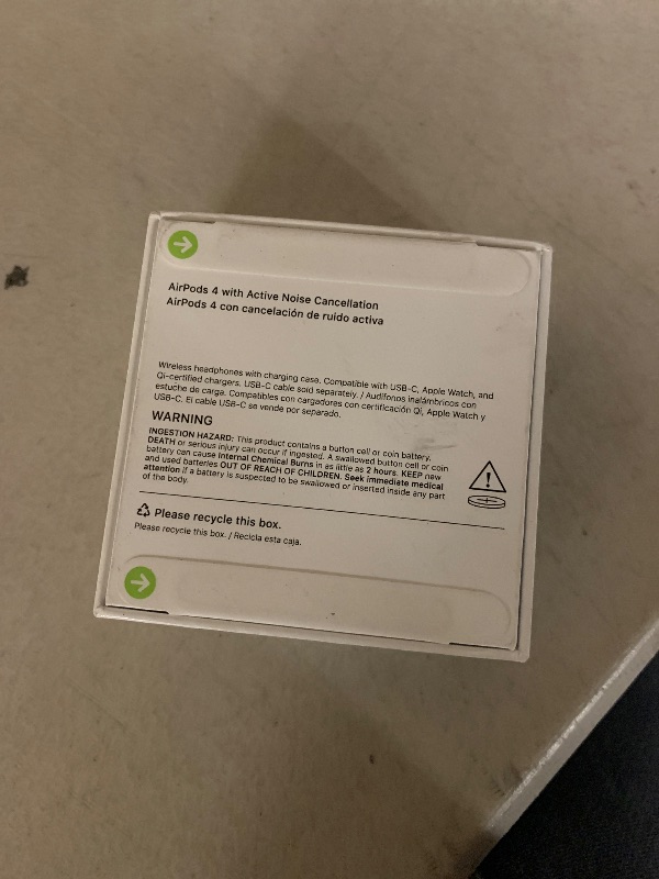Photo 1 of Apple AirPods 4 Wireless Earbuds, Bluetooth Headphones, with Active Noise Cancellation, Adaptive, Transparency Mode, Personalized Spatial Audio, USB-C Charging Case, Wireless Charging, H2 Chip