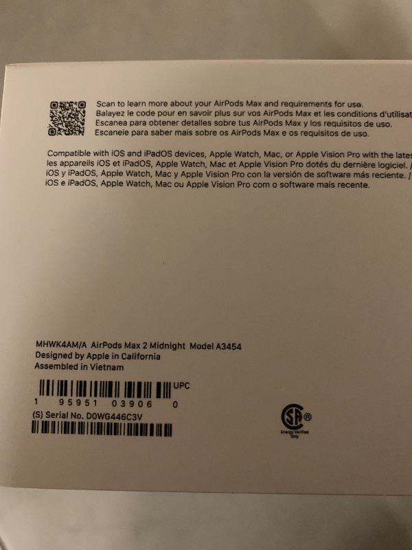 Photo 1 of Apple AirPods Max 2 Wireless Over-Ear Headphones, Active Noise Cancellation, Adaptive Audio, Personalized Spatial Audio, Live Translation, Bluetooth Headphones for iPhone – Midnight