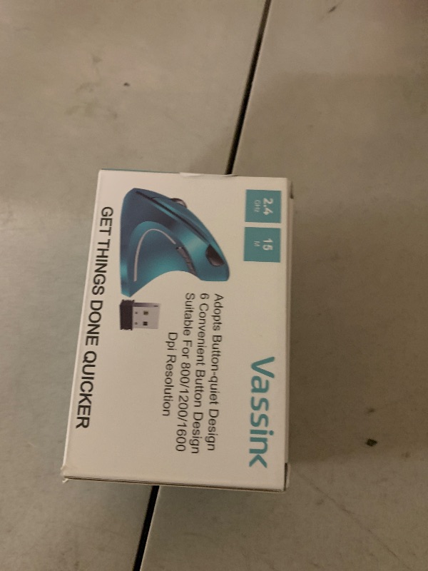 Photo 1 of Vassink Ergonomic Wireless Rechargeable Mouse, USB A+Type C(2in 1) Connection, 800/1200/1600 DPI, 6 Buttons, 2.4GHz Carpal Tunnel Vertical Mice, for Laptop, Desktop,MacBook Purple Gradient Green