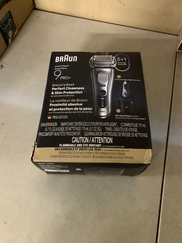 Photo 1 of Braun Series 9 PRO+ Electric Shaver, Wet & Dry Razor, Pro SensoAdapt, 6in1 SmartCare Center, 9697CC, Silver