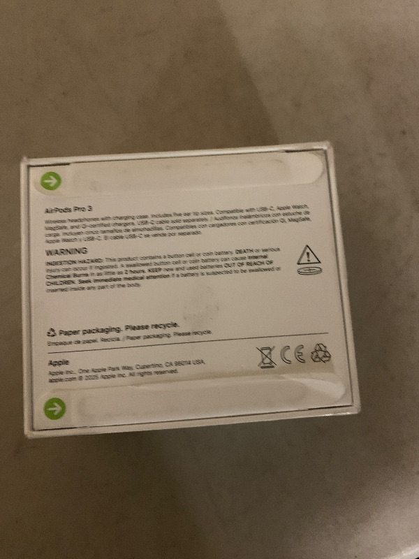 Photo 1 of Apple AirPods Pro 3 Wireless Earbuds, Active Noise Cancellation, Live Translation, Heart Rate Sensing, Hearing Aid Feature, Bluetooth Headphones, Spatial Audio, High-Fidelity Sound, USB-C Charging