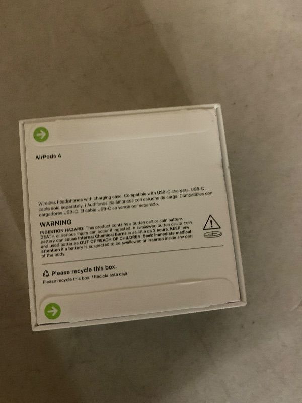 Photo 1 of Apple AirPods 4 Wireless Earbuds, Bluetooth Headphones, Personalized Spatial Audio, Sweat and Water Resistant, USB-C Charging Case, H2 Chip, Up to 30 Hours of Battery Life, Effortless Setup for iPhone