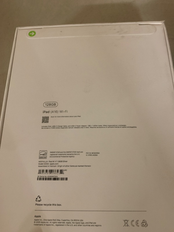 Photo 1 of Apple iPad 11-inch: A16 chip, 11-inch Model, Liquid Retina Display, 128GB, Wi-Fi 6, 12MP Front/12MP Back Camera, Touch ID, All-Day Battery Life — Silver