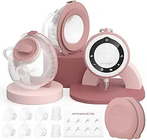 Photo 1 of Momcozy V1 Pro Breast Pump Hospital-Grade, Hands-Free & Portable Wearable Pump, Upgraded Electric Pump with 3 Fine-Tuned Rhythms|15 Levels, Come with Leak-Proof DoubleFit Flange, Cozy Red.
