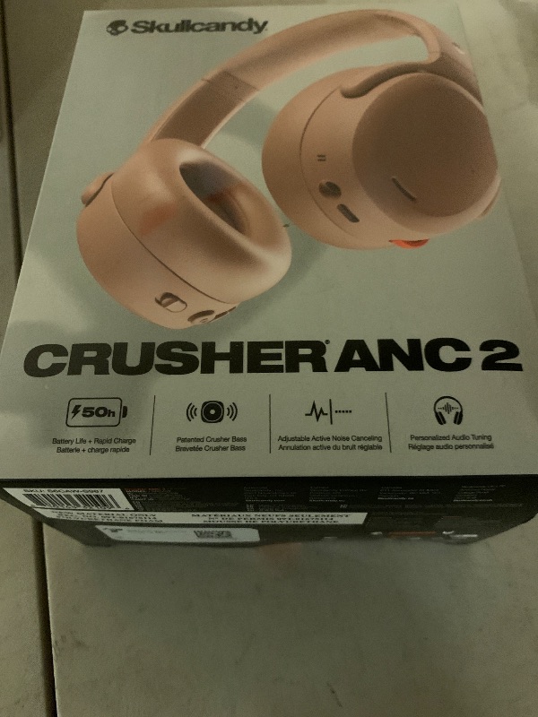 Photo 1 of Skullcandy Crusher ANC 2 Wireless Over-Ear Bluetooth Headphones with Multi-Sensory Bass, Active Noise Cancelling, Up to 60 Hours Battery, Microphone for iPhone Android - Primer