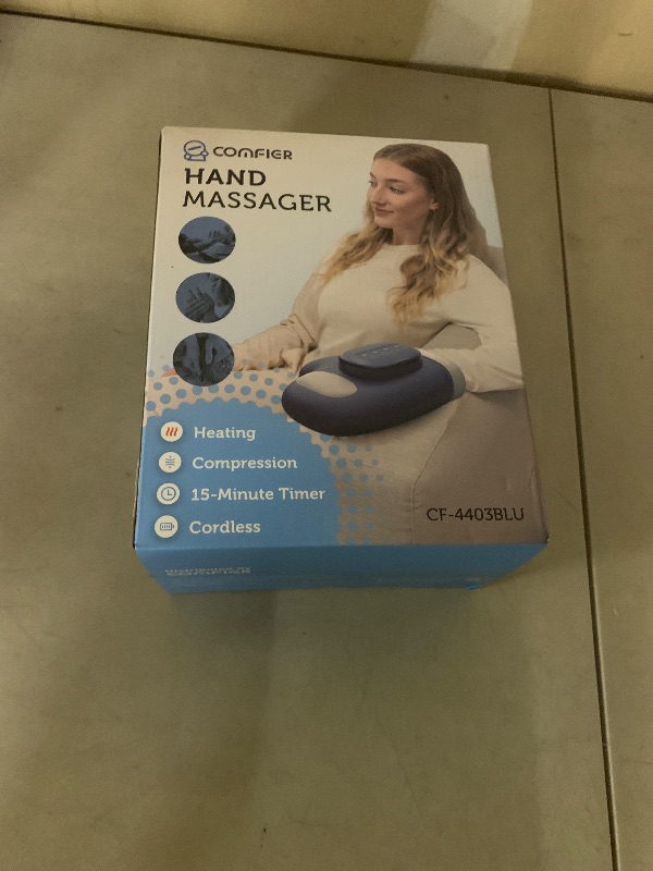 Photo 1 of COMFIER Cordless Hand Massagerwith Heat and Compression, Updated Bigger Electric Hand Massage for Arthritis and Carpal Tunnel,Wrist Massage Used at Home,Office, for Women,Men,Blue
